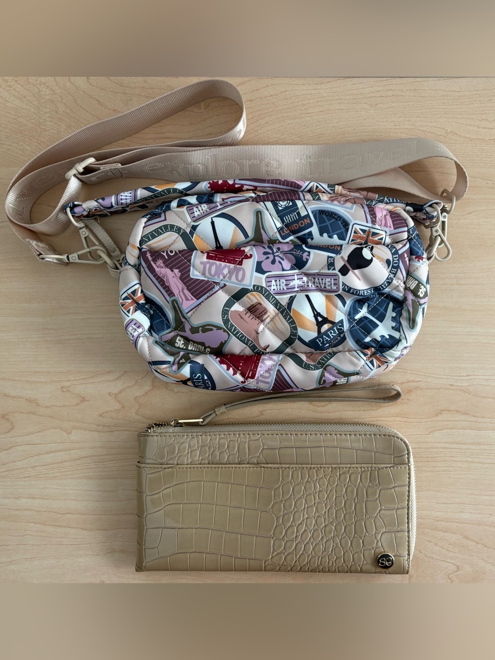 Samantha Brown Crossbody and Travel Wallet Bundle